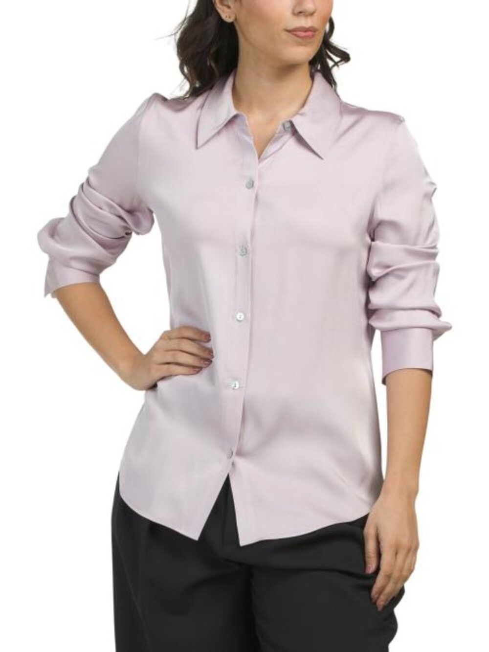 VINCE Silk Blend Slim Fit Classic Shirt